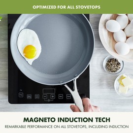GreenPan Valencia Pro Hard Anodized Healthy Ceramic Nonstick 10" Frying Pan Skillet, PFAS-Free, Induction, Dishwasher Safe, Oven Safe, Gray