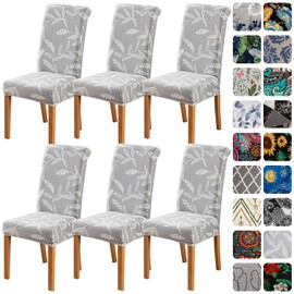 HZDHCLH Chair Covers for Dining Room Set of 6,Stretch Spandex Parsons Chair Slipcovers 6 Pack,Removable Washable Chair Protector for Kitchen,Diner,Party,Wedding