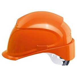 Uvex Airwing B-S-WR Vented Construction Helmet with Rotary Wheel - Short Peak - Orange
