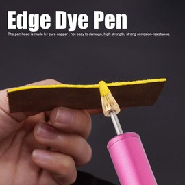DIY Leather Edge Dye Pen, Stainless Steel Top Edge Dye Roller Pen, Applicator Leather Edge Roller Pen, Leather Edge Pen Edge Colour Edge Brass Roller DIY Edge Treatment (Red)
