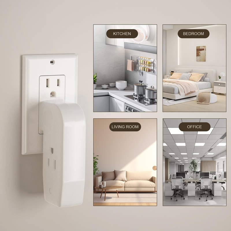 Adaptador divisor de pared vertical de 3 vías con 3