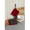 Mud Pie Christmas Crochet Pot Holder Set, Green & Red,