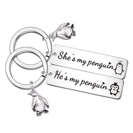 WTOPP 2PCS Penguin Lover Gift Keyring Couple Keyring for Girlfriend Boyfriend Husband Wife Christmas Wedding Gift for Him Her Anniversary Keyring -She's My Penguin