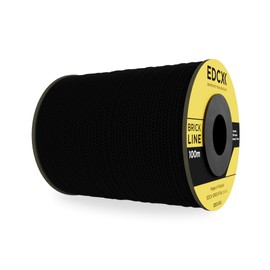 EdcX Mason's Line Diameter 1.7 mm | 50 m, 100 m and 300 m | Nylon | Brick Line, Construction Cord, Gardening, Mason's Cord | Tear-Resistant, Weatherproof Power Cable with Low Stretch (Black, 100 m)
