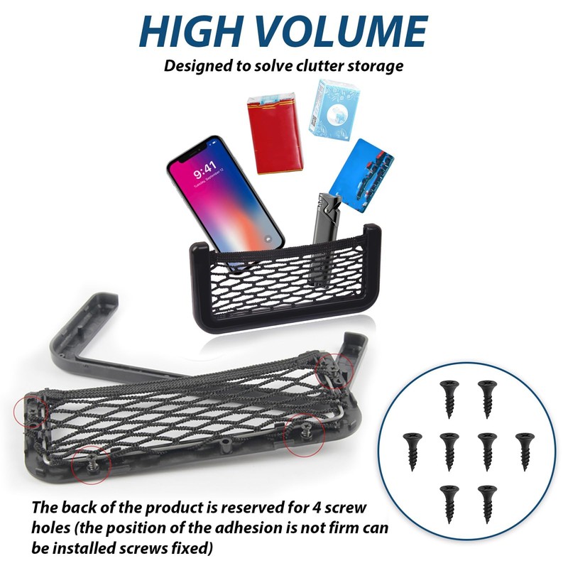 2 Pcs Storage Nets Bag for Campervans Elastic Mesh Car