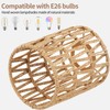 2 Stück Lampenschirm Boho, Zylinder Rattan Lampenschirm Outdoor Papierlampenschirm Lampenschirme