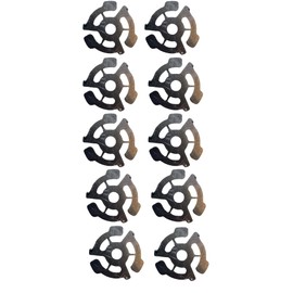 45 RPM Vinyl Record Adapters, 7 Inch Singles, Plastic Inserts (10) (Black)