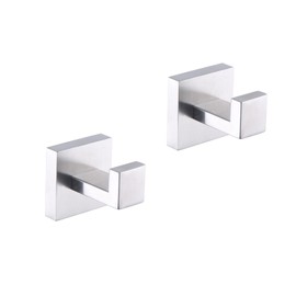 GERZWY Brushed Stainless Steel Towel Hook Robe Hook Coat Hook Heavy Duty Wall Mounted Luxury Hooks for Bathroom Hotel 2 Pack FG1607-2LS