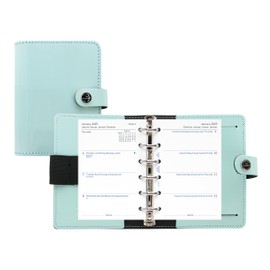 Filofax The Original Organizer, Pocket Size, Duck Egg - Leather, Six Rings, Week-to-View Calendar Diary, Multilingual, 2025 (C026084-25)