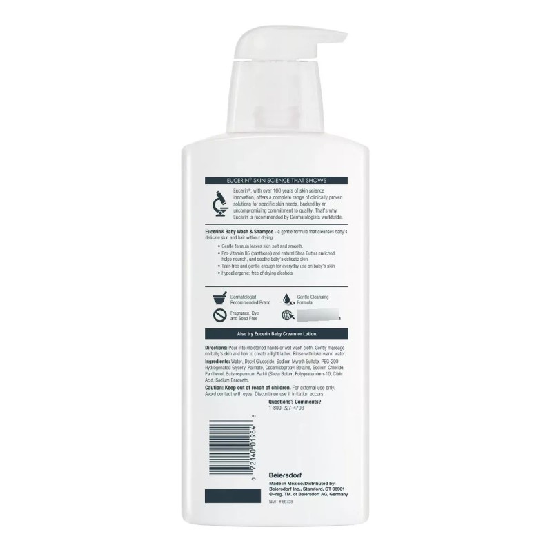 Baby 3 Pack Eucerin Baby Wash & Shampoo Jabon Liquido