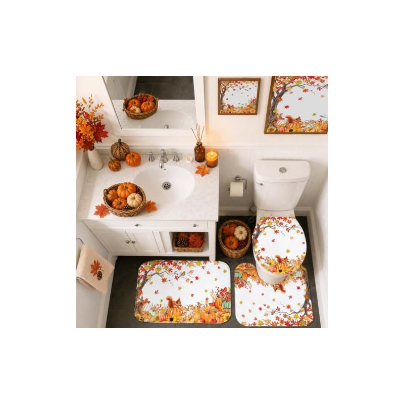 Mocsicka Juego de Cortinas de Ducha de otoño de 4