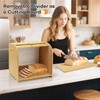 Thalomely Bread Box for Kitchen Countertop, Double Layer Bamboo Bread