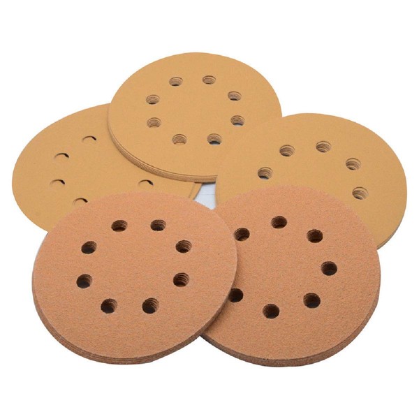 5PCS 8-Holes Sandpaper Sanding Hook and Loop Discs Pads 320