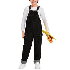 Haloumoning Boys Fashion Denim Overalls with Flap Pockets 5-14 Years