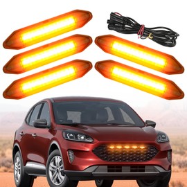 LED Front Grill Lights for Ford Escape Accessories 2022 2021 2020 Grille Insert Light Bar for S SE SEL Titanium 5PCS (Amber)