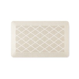 Martha Stewart Miles Modern Diamond Anti-Fatigue Air-Infused Kitchen Mat, Beige, 19.6"x32"