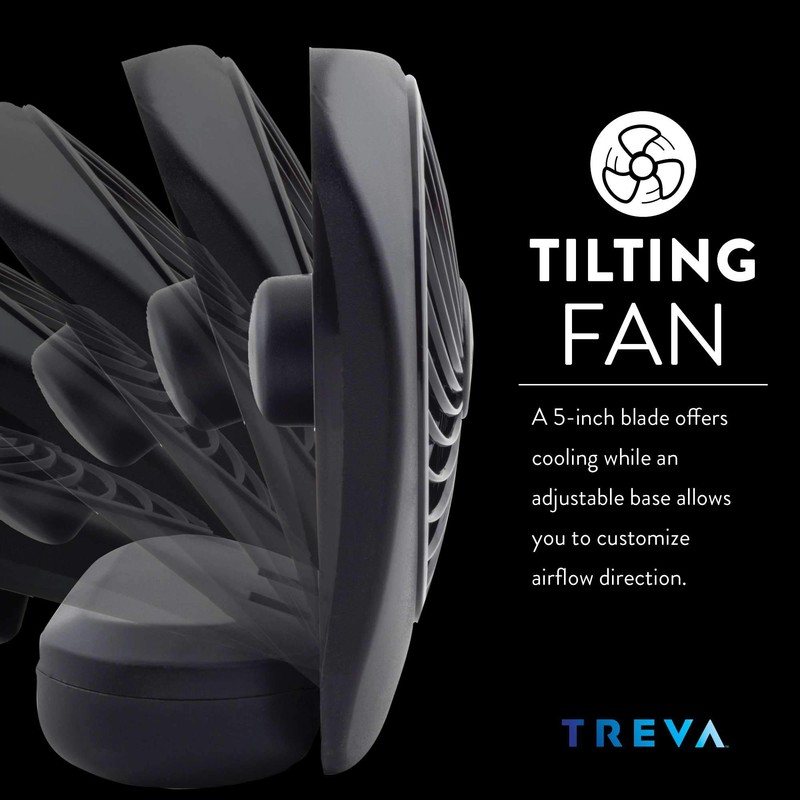 Treva 5 Inch Battery Powered Fan Portable Desk Fan 2