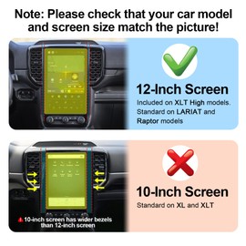 CDEFG For 2024 2025 2026 Ford Ranger Screen Protector - 12 Inch 9H HD Tempered Glass - Ranger (Raptor, Lariat, XLT) Touchscreen Accessories