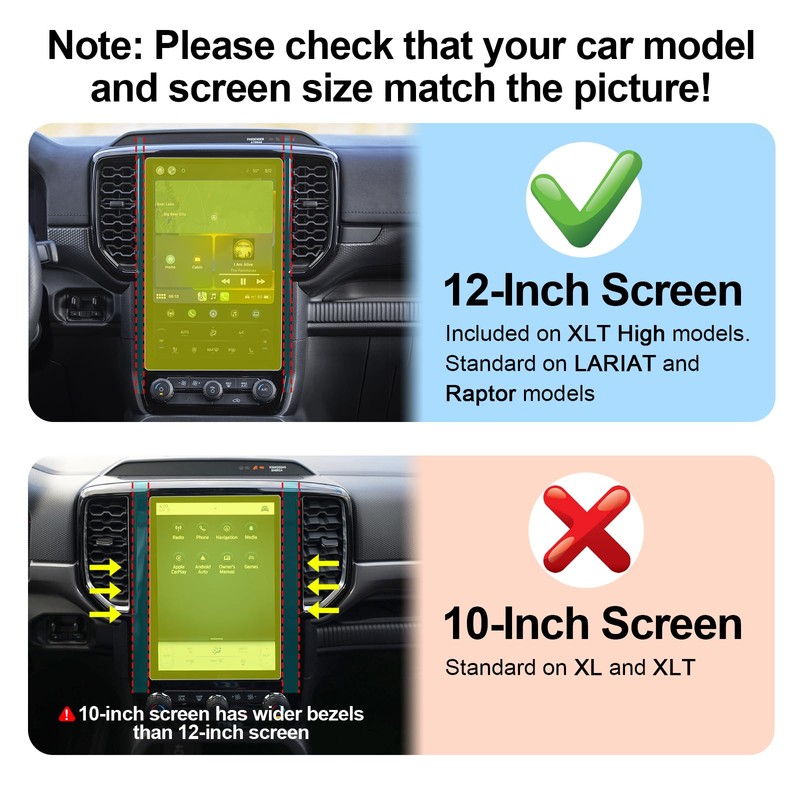 CDEFG For 2024 2025 2026 Ford Ranger Screen Protector -