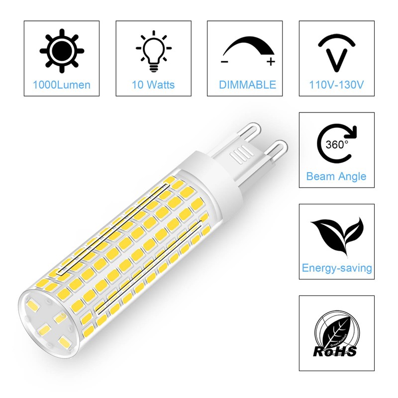 TZHILAN G9 LED Bulb 10W, 100W G9 Halogen Bulb Equivalent,