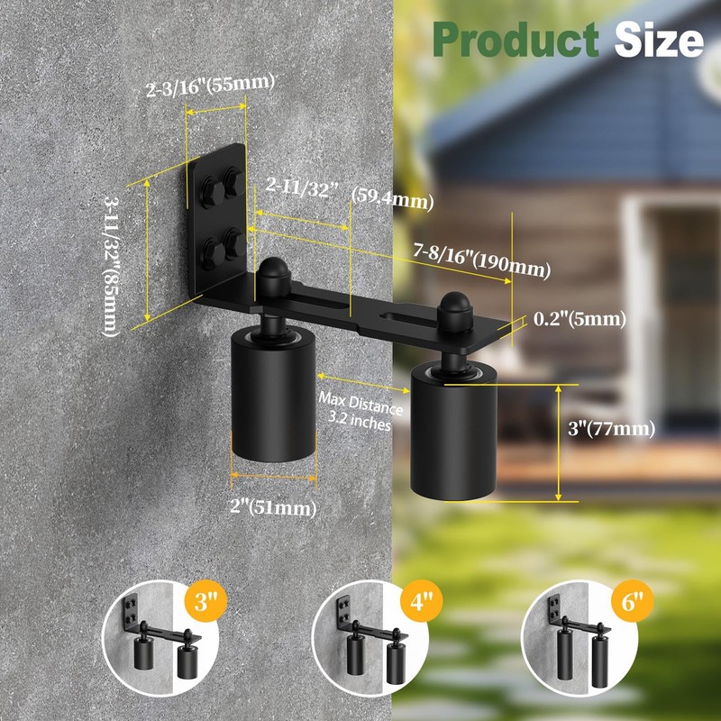 Anobeyi Adjustable Sliding Gate Roller Hardware Kit - Heavy Duty