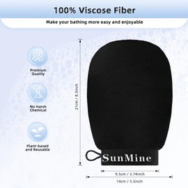 SunMine SunMine Exfoliating Gloves 2pcs Korean Exfoliating Mitts Glove Deep Body Scrub Dead Skin Remover Bath Massage for Men and Women