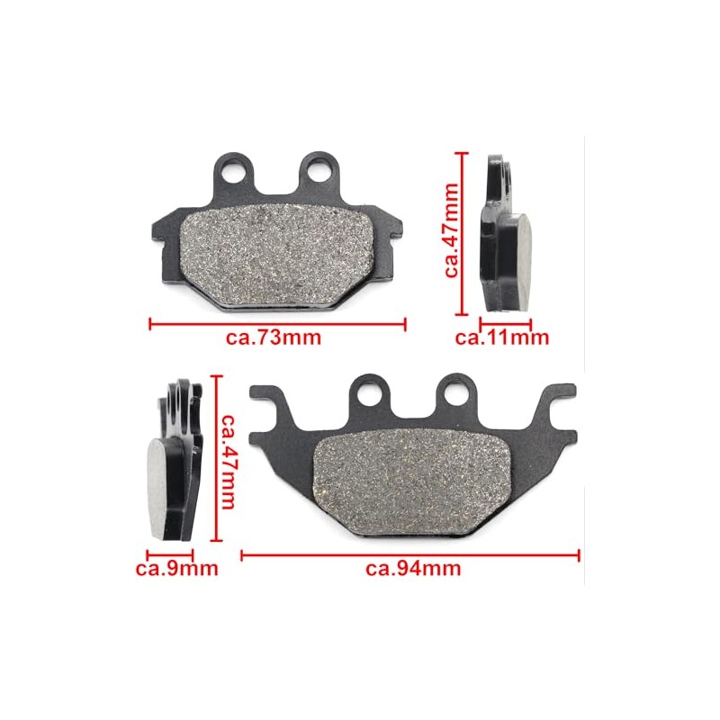 Area1 Replacement Brake Pads Rear Wheel Compatible with MT-125, 2014-2019