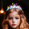 JEWEKY Light Up Rhinestone Tiara Silver Glow Princess Crystal Crown
