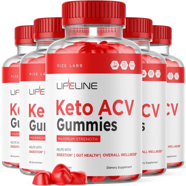 (5 Pack) Lifeline Keto + ACV Gummies Lifeline Keto + Apple Cider Vinegar Gummies Keto Plus ACV Gummy (300 Gummies)
