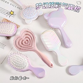 Cute Girl's Heart In-Style Teddy Bear Airbag Massage Comb for Hair Extensions Comb Cyf3403 Leaf - Mini 4ea