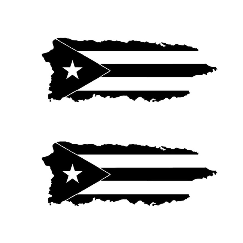 Puerto Rico Map Flag Decal Vinyl Sticker for Cars, SUVs,