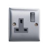 Single Socket Brushed Steel | VELTZ Pro | 13 Amp