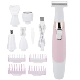 Depilación de Cejas, Labios, Cuerpo, Cara, Máquina de Depilación 5 en 1, Cortadora de Pelo de Nariz Y Orejas, Cortadora de Pelo de Cuello, Cortadora de Pelo de Nariz, Afeitadora Eléctrica para Mujeres