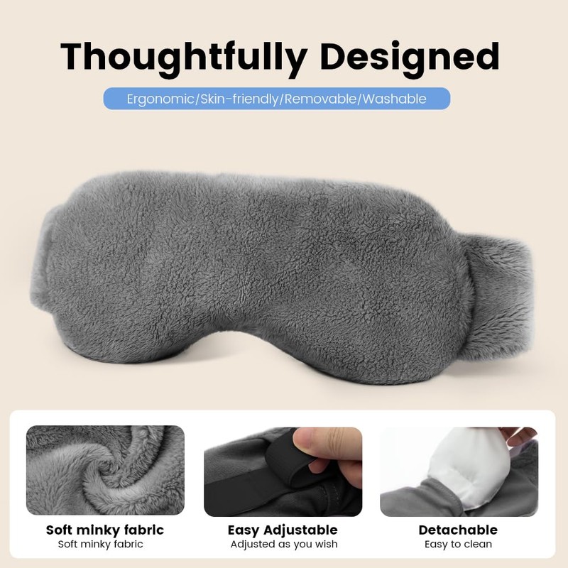Heated Eye Mask for Dry Eyes, Steam Warm Compress for
