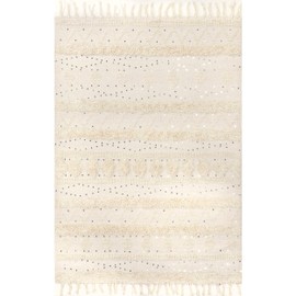 Rugs USA x Arvin Olano Chandy Textured Wool Area Rug, 4x6, Cream