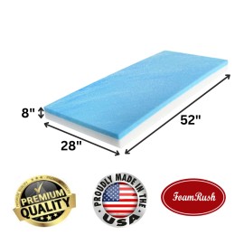 FoamRush 28" x 52" Baby Crib Size Mattress Cool Gel Memory Foam Replacement USA - 8" x 28" x 52" Gel + HD