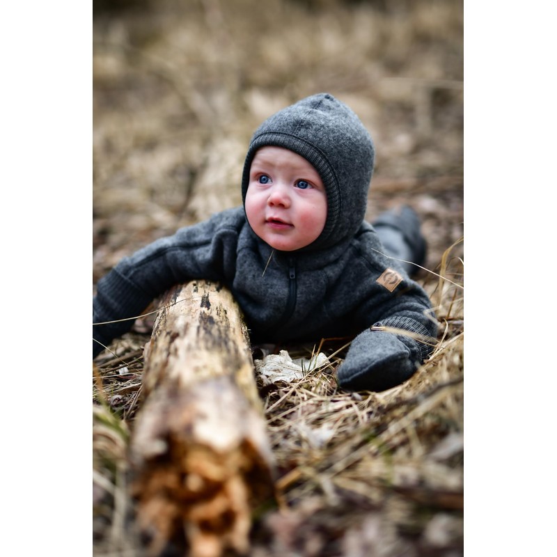 Mikk-line Wool Full-Face Balaclava, Children's Beanie to Pull On, Unisex