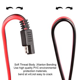 YUNPICAR 14 Gauge 2 Pin Quick Disconnect Audiopipe Polarized Wire Harness, SAE to SAE Quick Disconnect Wire Harness SAE Connector Solar Panel Extension Cable for Motor Automotive RV Battery 2Pcs