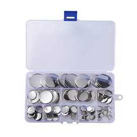 Craftdady 90Pcs Assorted Bezel Tray Pendants Blank Cameo Round Cabochon Settings Stainless Steel Charms for DIY Crafts Jewelry Bracelet Necklace Earring