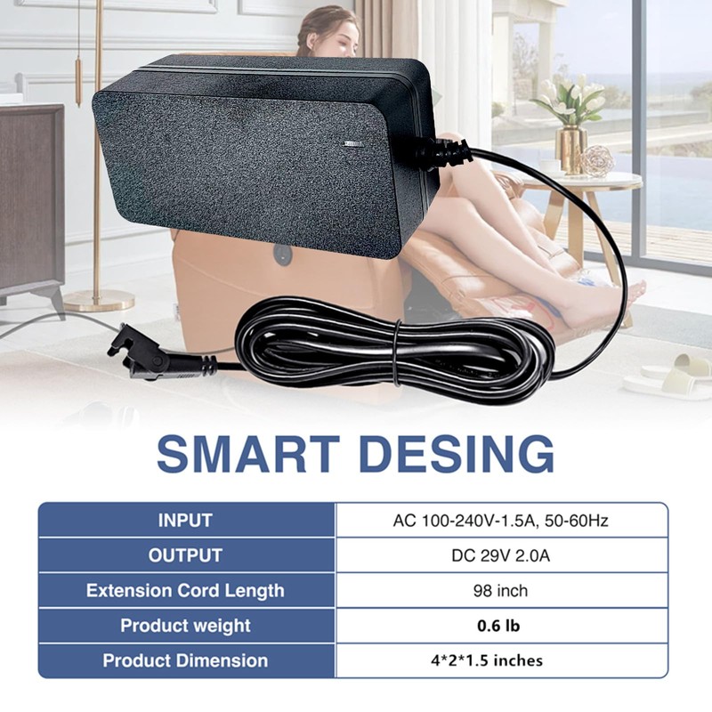 29V Dual Motor Power Supply Kit, Universal Recliner Power Cord