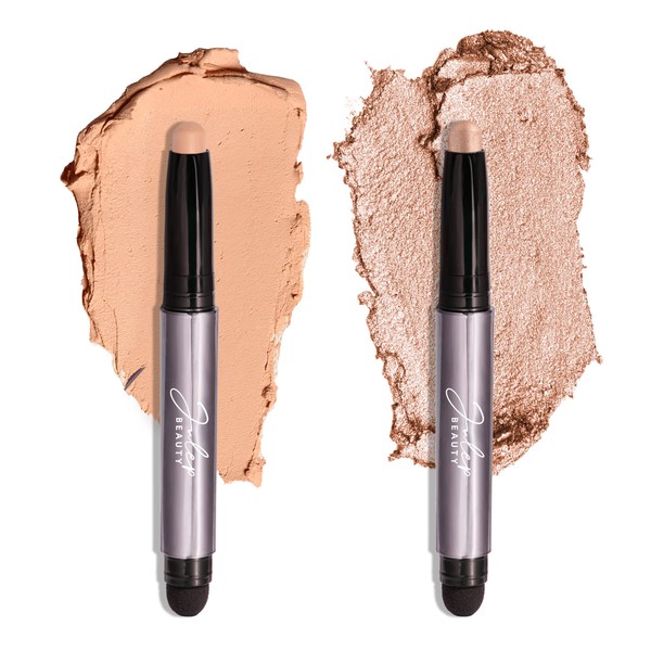 Julep Eyeshadow 101 Crème To Powder Waterproof Eyeshadow Pencil, Duo; Desert & Champagne