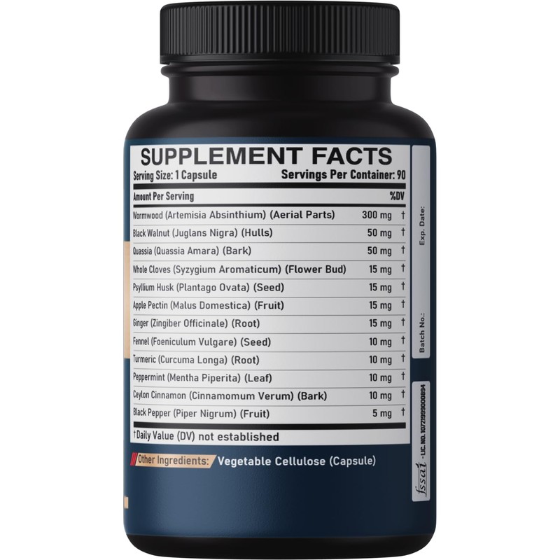 DEDICAD 12in1 Wormwood Black Walnut Clove Capsules - Immune, and