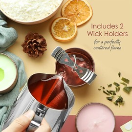 Hearth & Harbor Natural Soy Wax and DIY Candle Making Supplies - 15 Lbs Soy Candle Wax Flakes, 24 Candle Wax Dye Blocks, 200 Cotton Wicks, and 4 Metal Centering Device