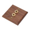 Double Toggle Switch Retro Walnut Wood Wall Mount Panel with