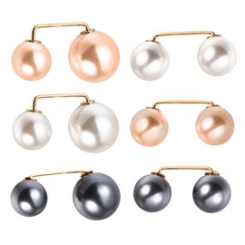 MILISTEN 6pcs Button Nails Wedding Safety Pin Cardigan Clips Pearl Safety Buttons Girl Jewelry Strap Alloy