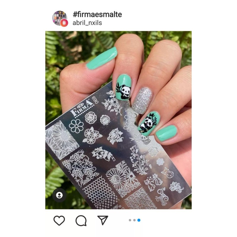 Firma Kit Para Estampado En Uñas 3 Pinturas+4 Placas+stamper Firma
