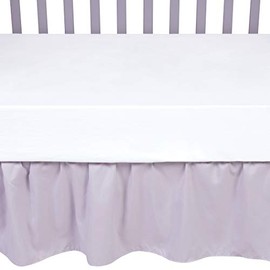Sammy and Lou Gray Crib Skirt-Ruffled, Gray Body, Gray, Fits Standard Crib 28 in x 52 in, 13 in Drop