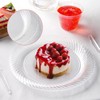 FOCUSLINE 10 Inch Clear Plastic Plates, 100 Count Disposable Heavy