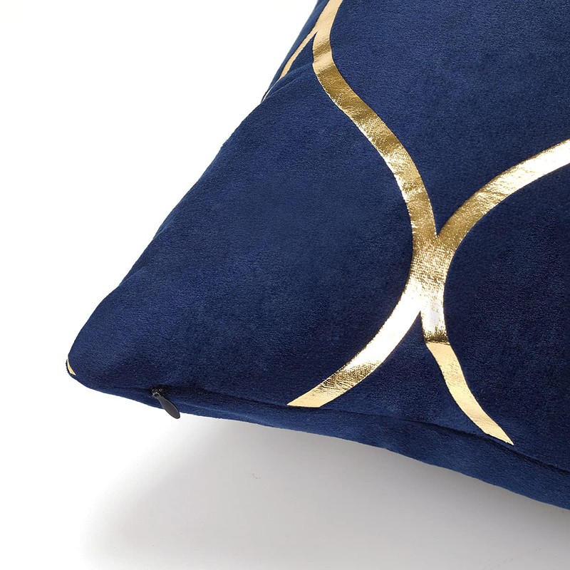 Hanrunsi Velvet Cushion Covers Navy Blue 30 x 50 Decorative