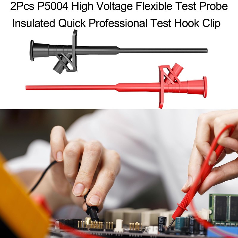 Pack of 2 Multimeter Cable Test Probe, Insulated 10 A